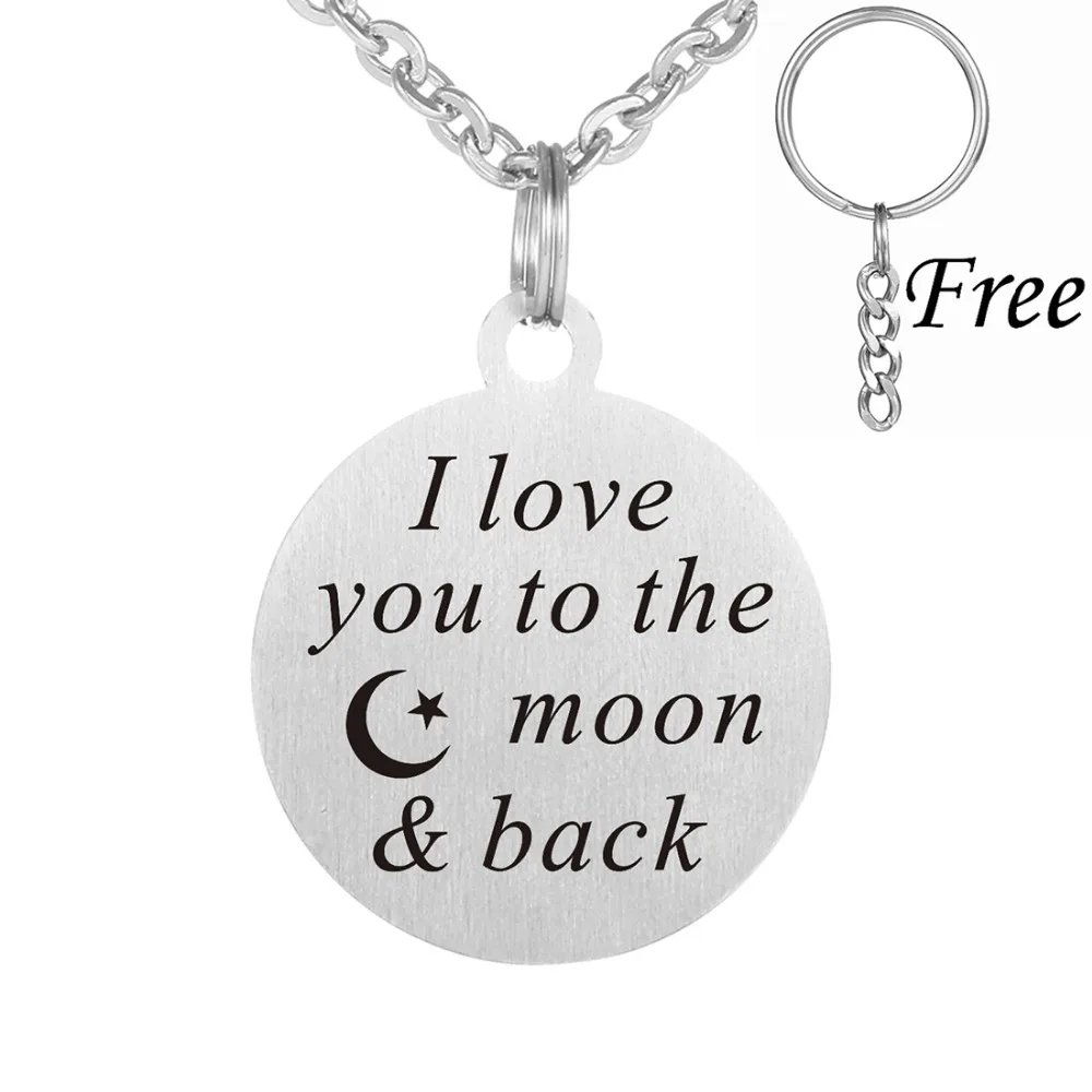 2017 Новый дизайн из нержавеющей стали I Love You To The Moon и Back Jewelry Подвеска Ожерелье| |