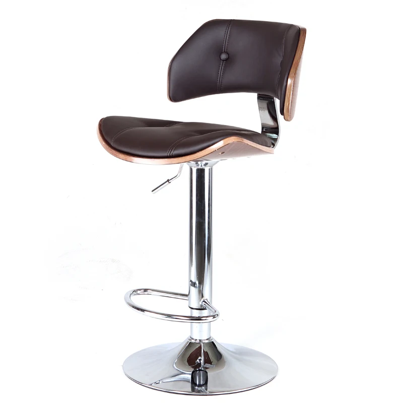 Грецкий орех Бентвуд регулируемая высота барный стул W/кнопка хохлатый черный