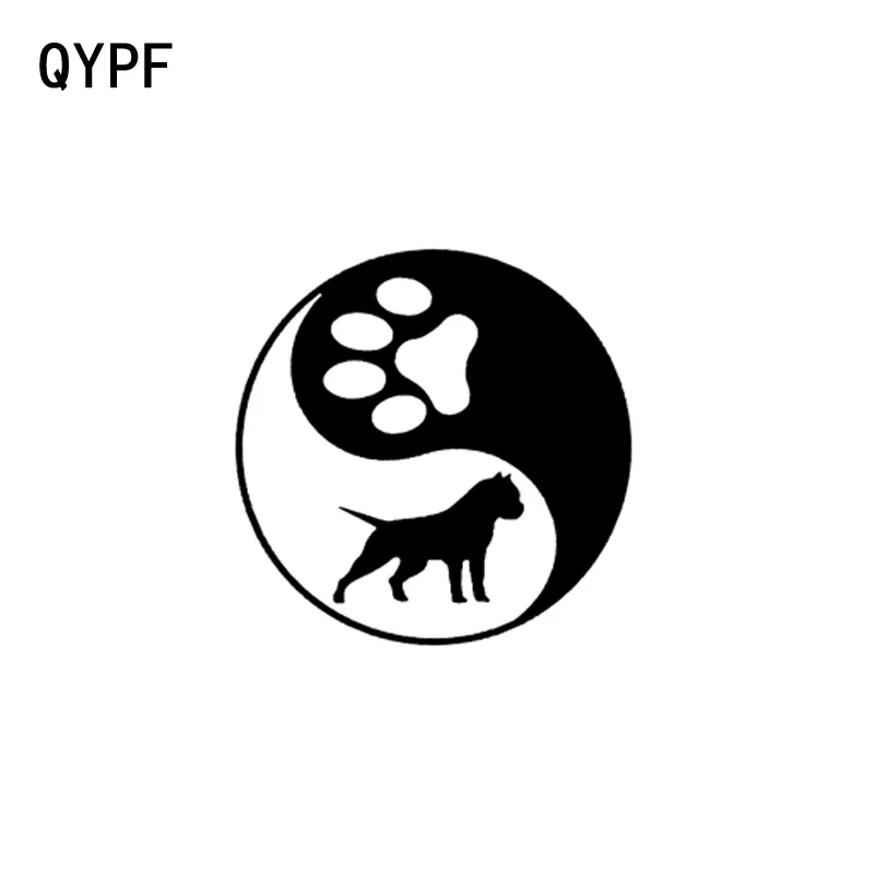 QYPF 12 7 см * Мопс Инь и Ян виниловая Автомобильная Наклейка черный серебристый C17-00042