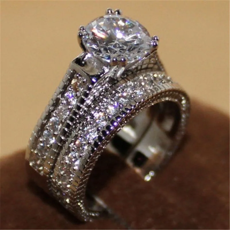 

Romad Double Rings For Women Wedding AAA Zircon Engagement Fashion Jewelry Bijoux Bague Femme Anillos Mujer