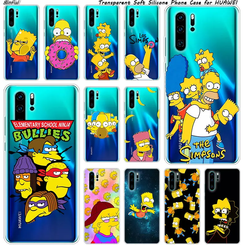 Горячий Los Simpsons Мягкий силиконовый чехол для телефона huawei P30 P20 Pro P10 P9 P8 Lite P Smart Z Plus NOVA 3 3i Модный чехол