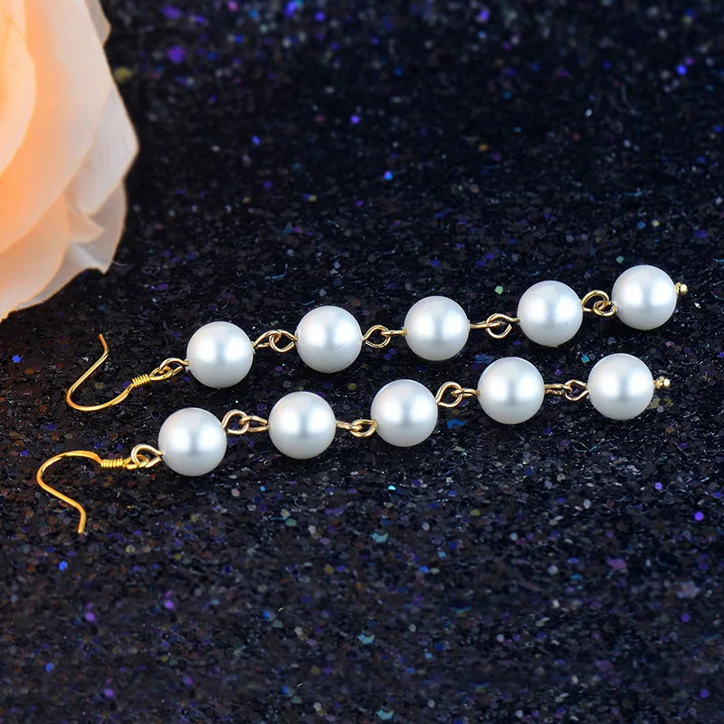 Серьги из чистого серебра 99 женские серьги с жемчугом длинные кисточками