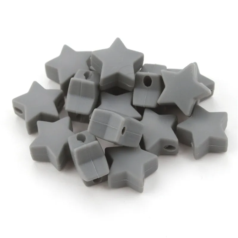 50 cuentas de silicona de grado alimenticio para dentici&oacute;n, colgante de 15mm para mordedor de beb&eacute;, collar de silicona para dentici&oacute;n Diy-4