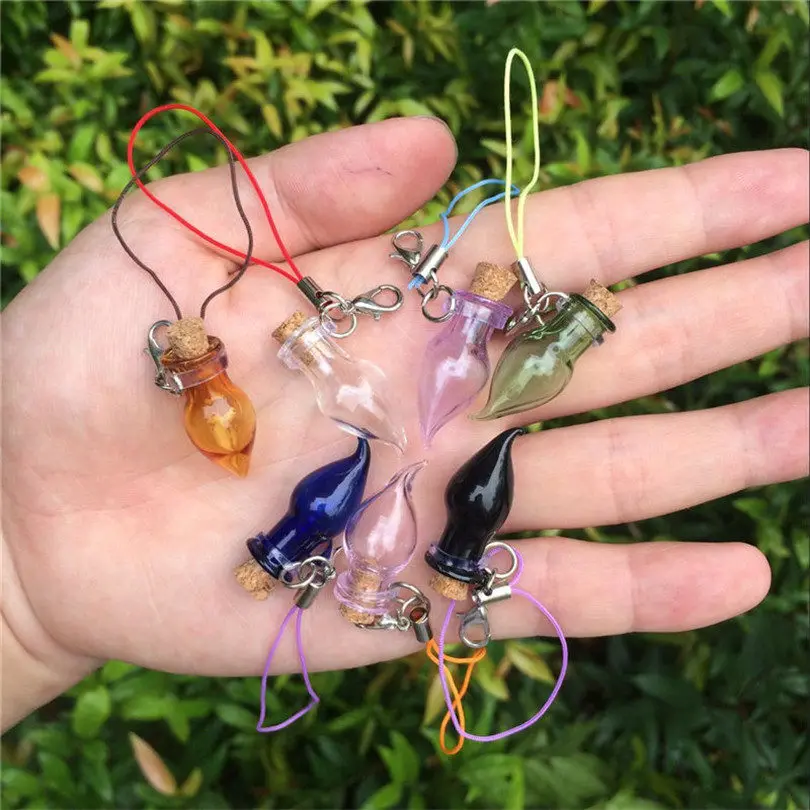 Маленькие пробки стеклянные бутылки с застежкой лобстером цепочки для ключей