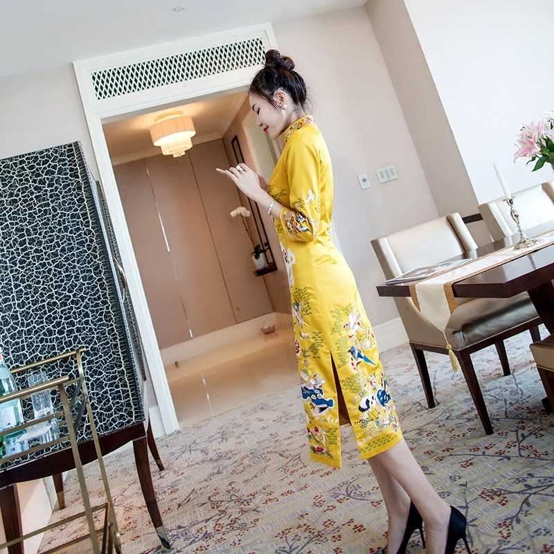 Вышитые китайские свадебные платья Чонсам для женщин|cheongsam top|traditional cheongsamtop cheongsam |