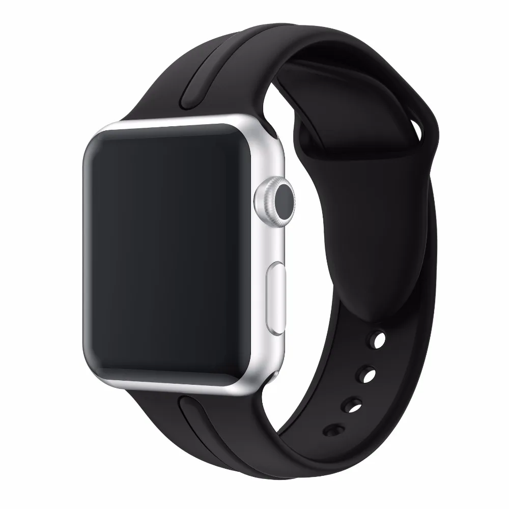 Цветной мягкий силиконовый сменный спортивный ремешок для 38 мм Apple Watch Series1 2 42 мм наручный браслет ремешок для iWatch Sports Edition