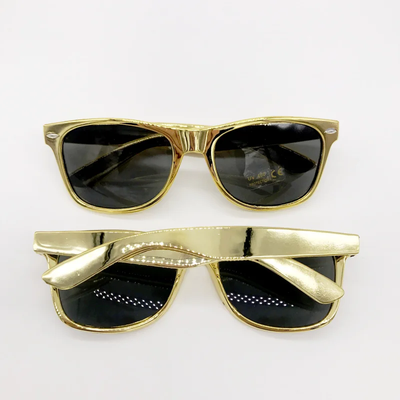 Glasses only 24 пары на заказ День Рождения украшения золотой цвет солнцезащитные очки для взрослых Свадебная вечеринка подарки сумка с конфетами сувениры - Цвет: Glasses only