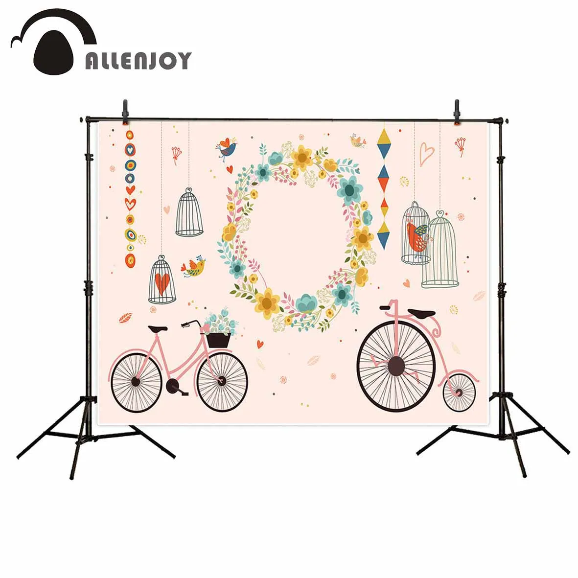 Фон для фотосъемки Allenjoy велосипедные венки Красивая птичья клетка любовь