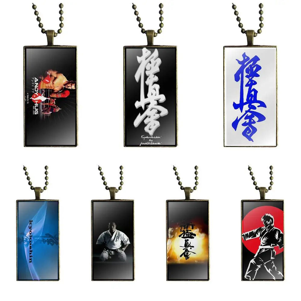 Kyokushin винтажное ювелирное бронзовое покрытие со стеклянным кабошоном чокер Длинная подвеска прямоугольное ожерелье для женщин винтажное заявление