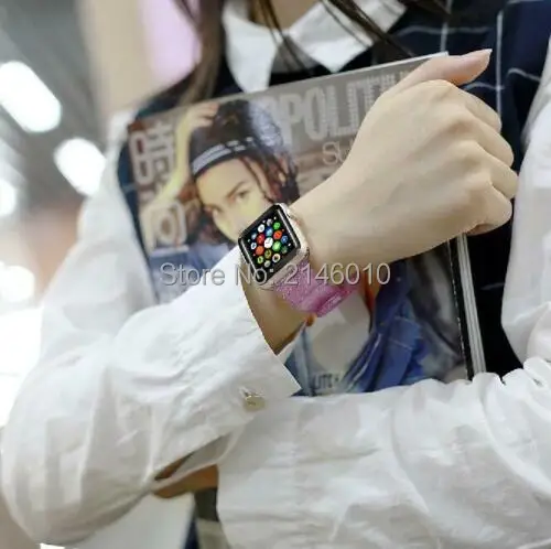 Спортивный ремешок блеск браслет побрякушка для Apple Watch iWatch серии 1/2/3/4
