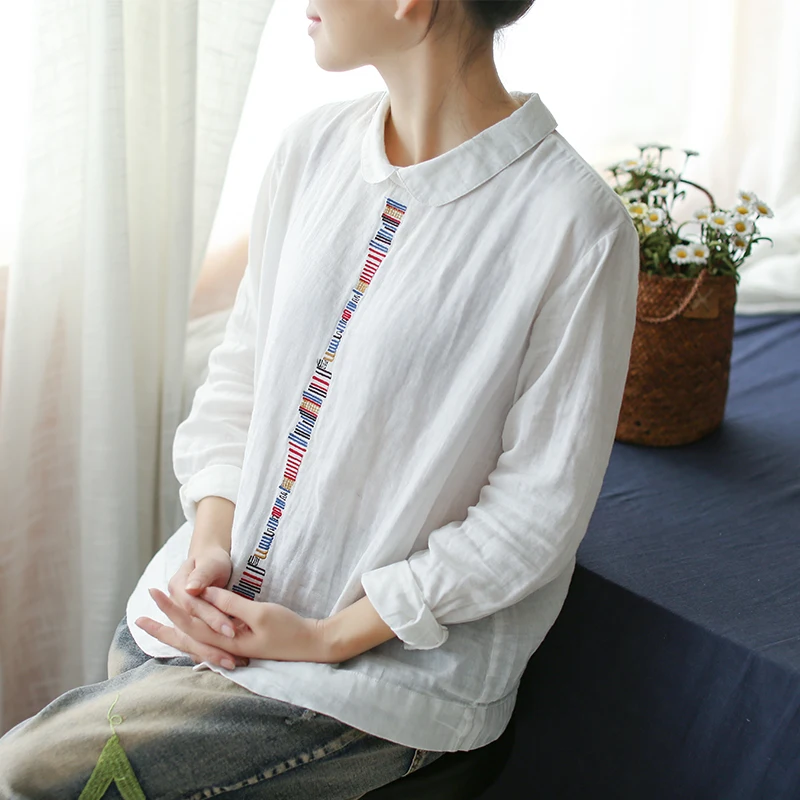 Одежда в восточном стиле женская блузка весна-лето 2019 топы ретро-рубашка