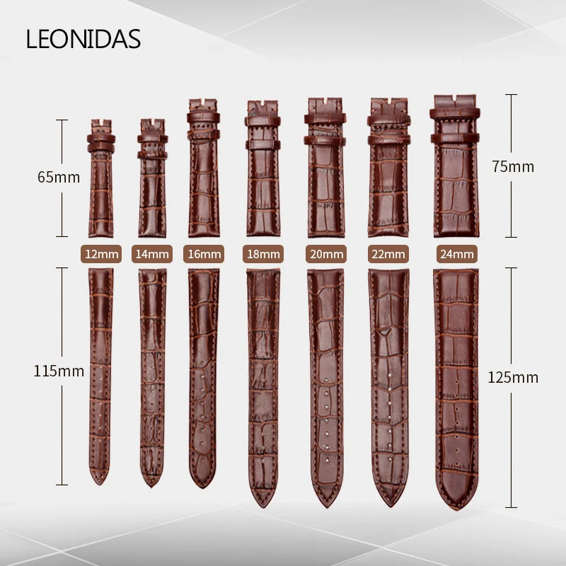 Ремешок для часов LEONIDAS 18 мм 19 20 21 22 24 телячья кожа ремешок из кожи аллигатора Tissot