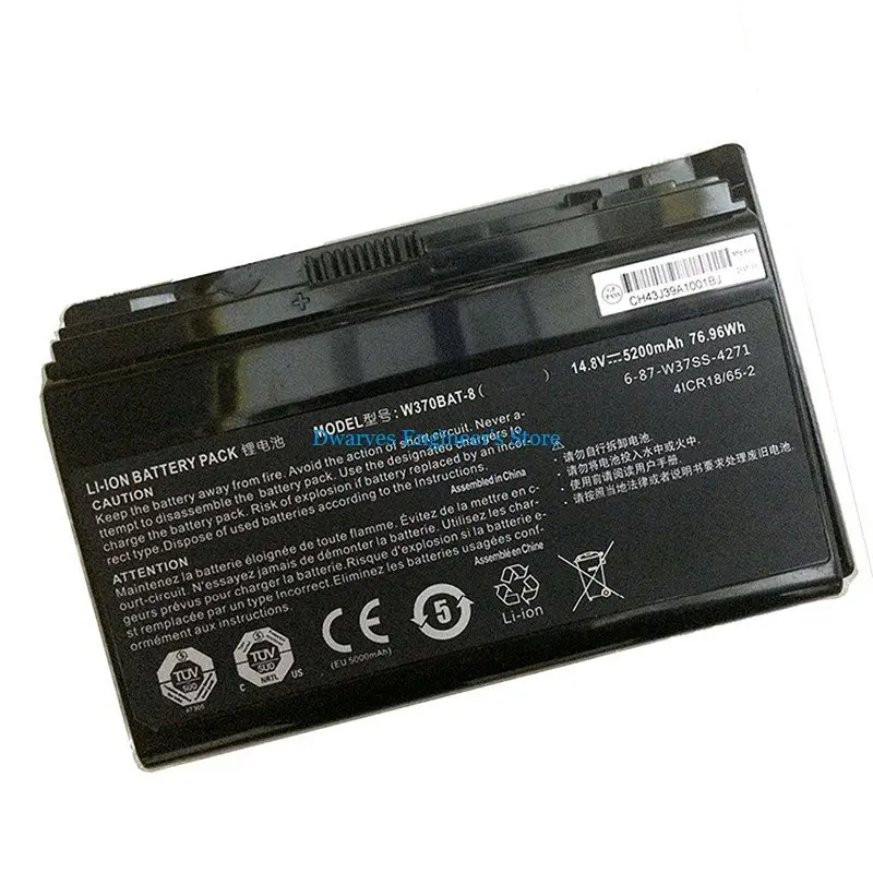 Натуральная W370BAT 8 ноутбук Батарея для Clevo P177SM A W350ET W350ETQ W350ST W370 6 87 W370S 4271 5200 мА/ч