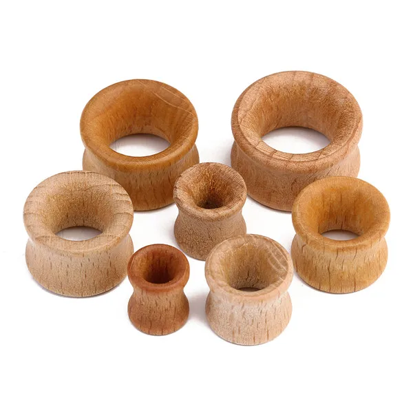 hollow wood Стиль 10/12/14/16 мм с твердой древесины бамбука уха Вилки для туннельного пирсинга круглый расширитель вечерние украшения для тела для Для мужчин Для женщин - Окраска металла: hollow wood