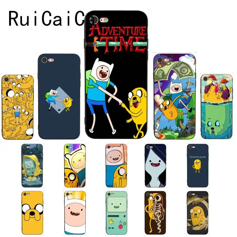 Ruicaica Adventure Time с Джейком и Финном БМО черный ТПУ мягкий чехол для телефона iPhone 8 7 6 6S
