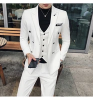 8 colors custom slim fit suits men notch lapel business wedding groom leisure tuxedo latest coat pant designs costume homme 3pcs