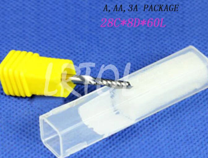 

1pc Acrylic or density wood cutting Carbide CNC 1 Flute 8D x28Cx60L Spiral Bit End Mill Cutter