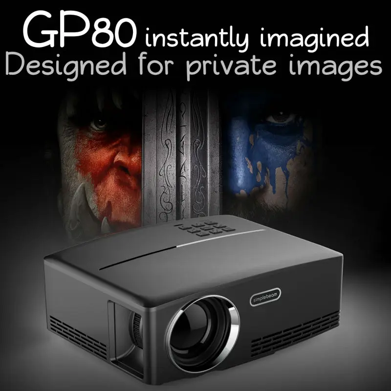 Salange дешевый цифровой проектор GP80 GP80UP 1800 люмен 800*480 HDMI USB PC светодиодный Китай