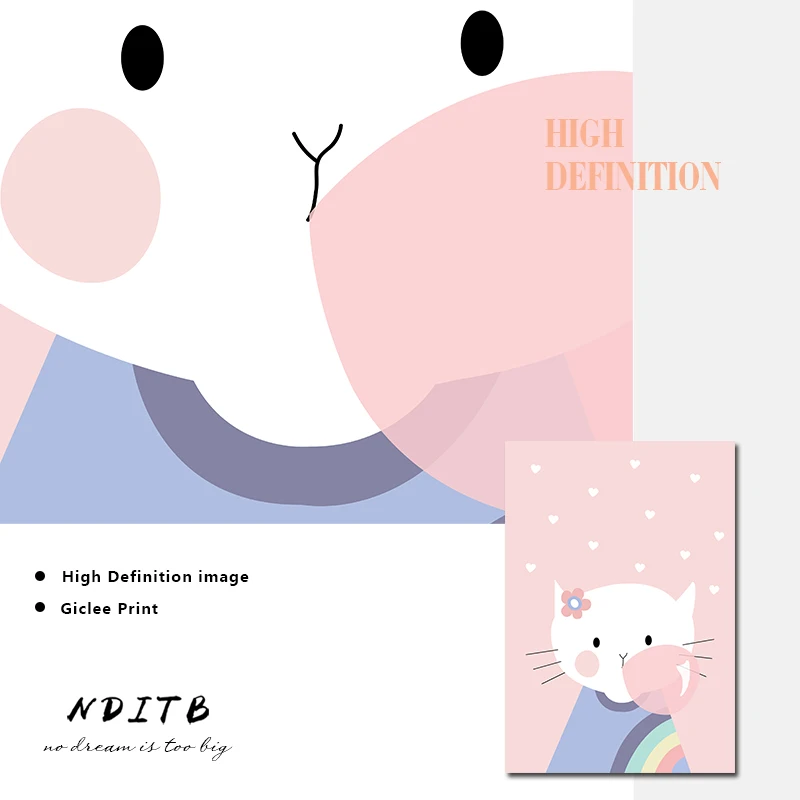 Холщовый постер NDITB для детской комнаты с изображением лесных животных кролика