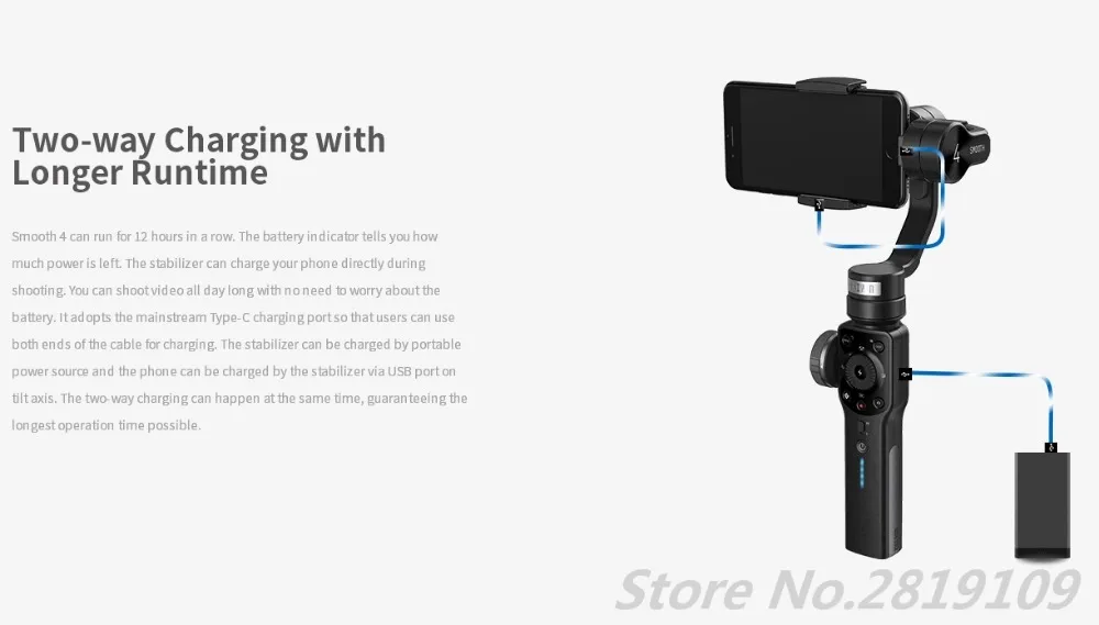 Zhiyun SMOOTH 4 3-осевой Карманный стабилизатор для смартфона экшн-камеры телефона Портативный iPhone Q Gopro Hero sjcam