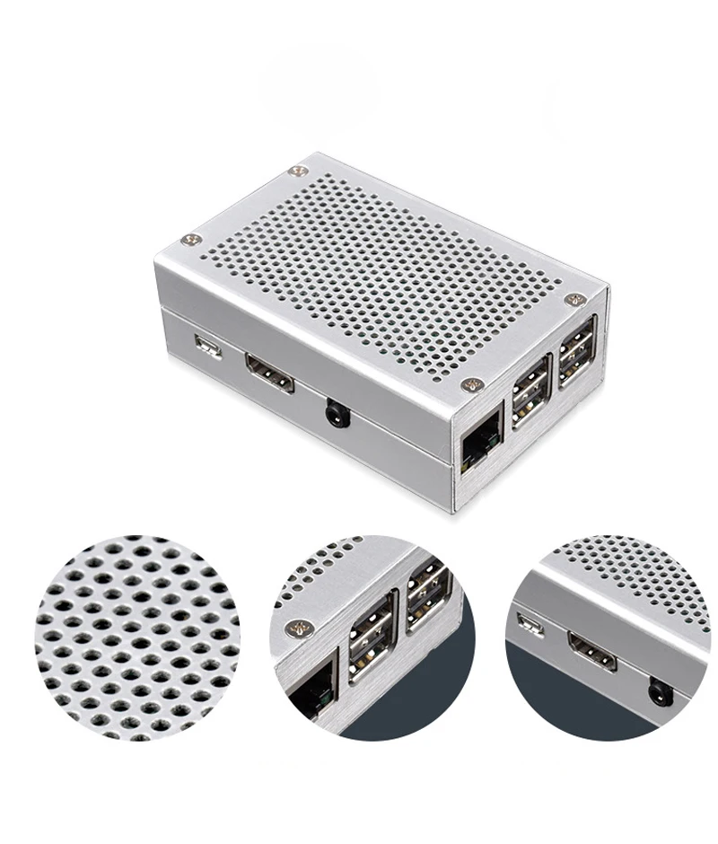 Металлический корпус Raspberry Pi 3 алюминиевый корпус для RPI 3 Модель B Совместимость с Raspberry Pi 3 Model B+ черный серебристый чехол