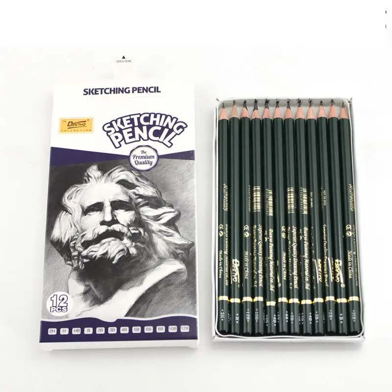 Карандаши для рисования Профессиональный эскиз зеленый стержень 4H Рисование