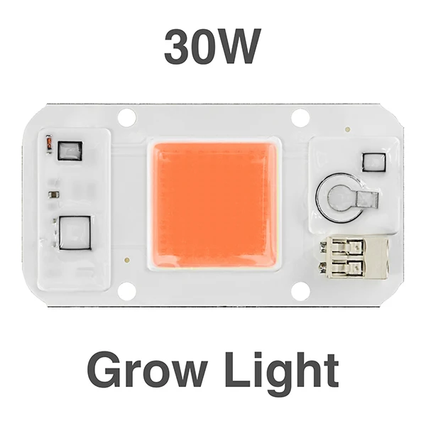 30W Grow Light Умный IC светодиодный COB чип 50 Вт 30 Вт 20 Вт AC110V AC220V светильник для выращивания DIY дневной белый теплый белый холодный белый с регулируемой яркостью полный спектр светодиодный чип - Испускаемый цвет: 30W Grow Light
