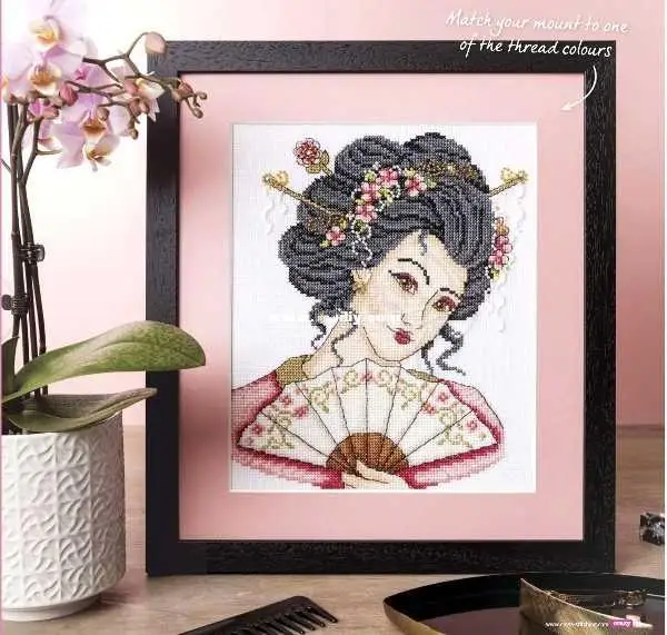 Золотая коллекция Набор для вышивки крестом Geisha Китайская японская женщина