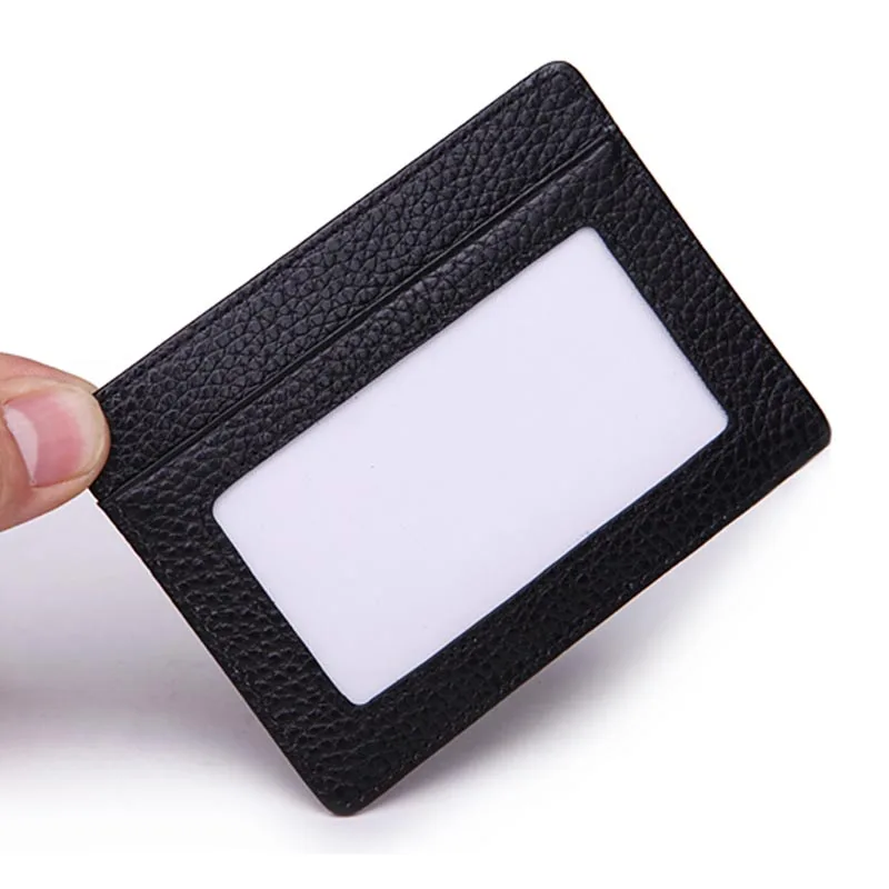 Rfid Блокировка кожа тонкий мужской держатель для кредитных карт органайзер