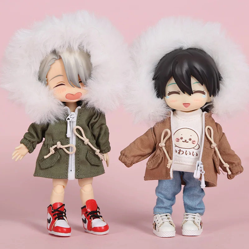 Новая модная одежда для куклы хлопковая куртка шляпа ob11 obitsu 11 1/12bjd Одежда