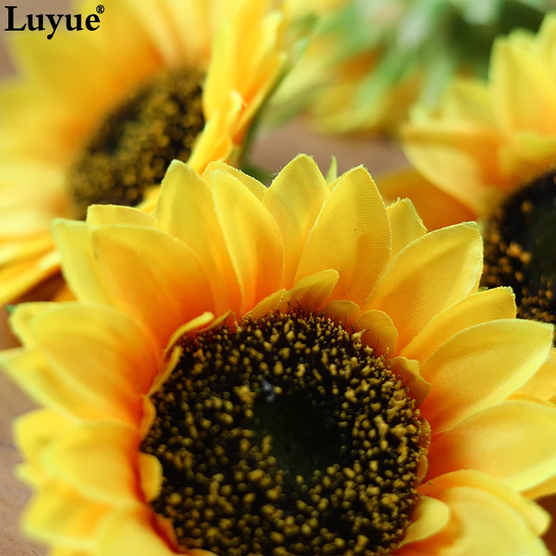 11 см диаметр Желтый Солнечный цветок голова искусственный украшения DIY | Дом и сад