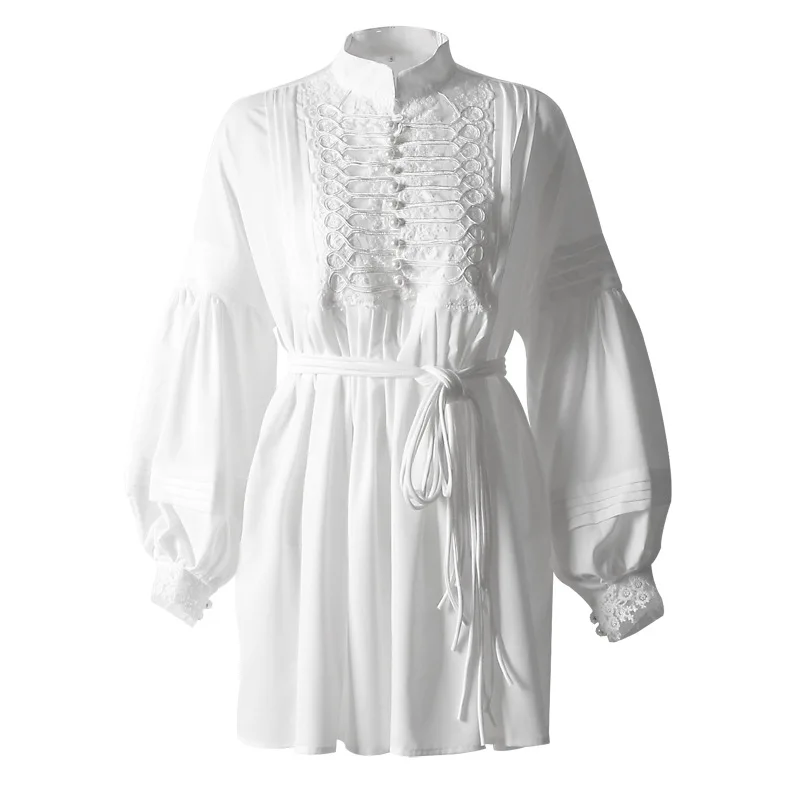 Женское платье весна осень 2019 роскошное праздничное с вышивкой на пуговицах и