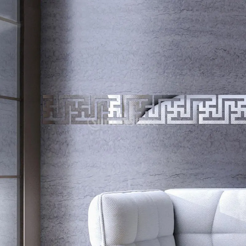 Акриловые зеркальные наклейки на стену 10*10 см декор в стиле арт-деко домашний 3D