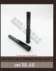 DIATOOL 1 комплект шестигранные Вакуумные Паяные влажные сверла с пластиковым позиционером присоски для бурения гранита мрамора коронки