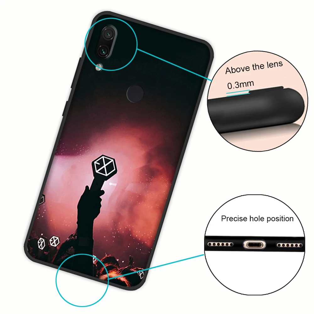 Роскошный мягкий чехол Kpop EXO для Xiaomi Redmi Note 7 4 4X6 Pro 5 Plus 5A 6A Go S2