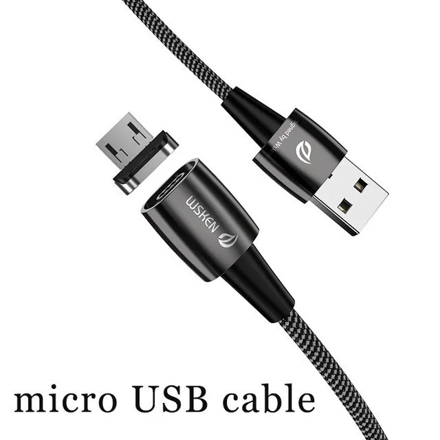 Wsken X1 pro Магнитный USB кабель для iPhone Xiaomi samsung зарядное устройство Micro Usb type C кабель 3a Быстрая зарядка type-C Usb-C шнур провод - Цвет: Micro USB Cable