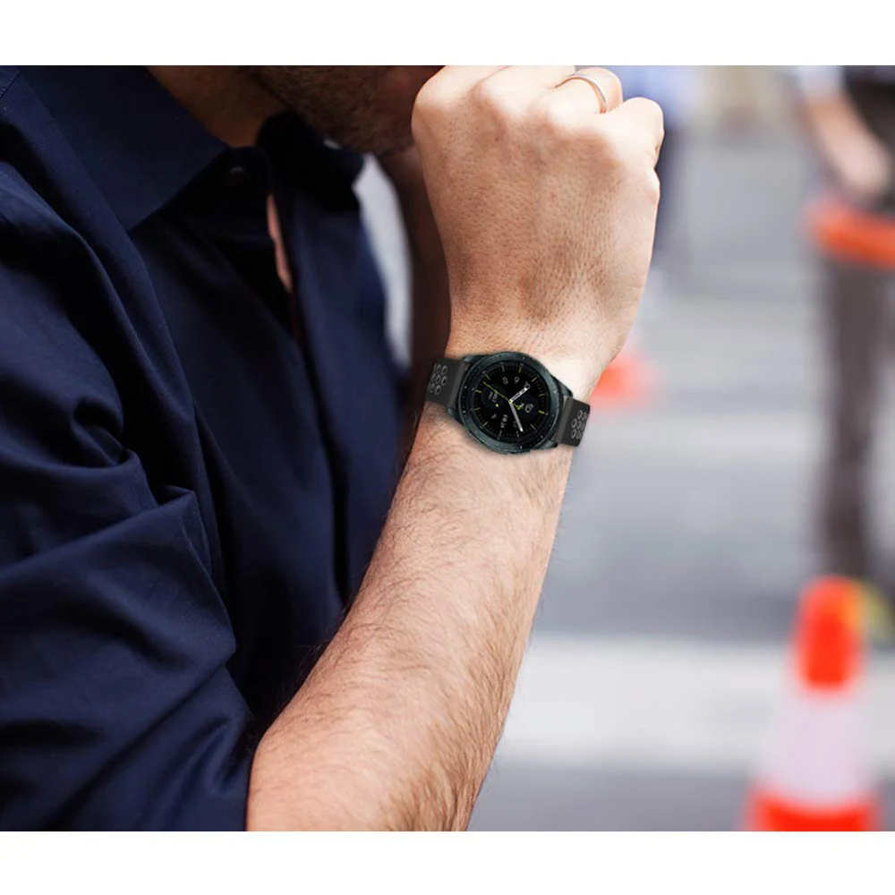 Силиконовый ремешок для Samsung Gear Sport 20 мм сменный мягкий дышащий Garmin Venu Move 3 Vivoactive HR