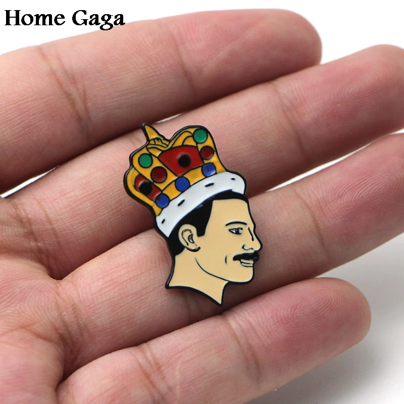 Homegaga Фредди Меркурий цинк певец Поклонники забавные булавки броши для рюкзака, одежды для мужчин и женщин шляпа Декоративные значки медали D1612