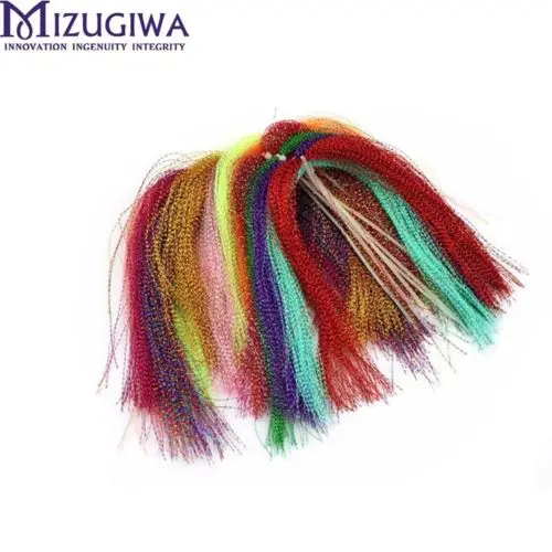 Mizugiwa 100 упаковок/Крючки для приманки, завязывание хрустальной вспышки, муха, связывание, Мате, струнная приманка с крючками, мигающая линия, Snapper Rig, смешанный цвет