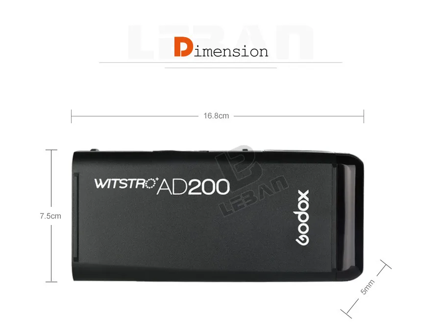Godox AD200 200Ws GN 60 ttl Высокоскоростная синхронизация стробоскоп Встроенная 2,4G Беспроводная X система с литиевой батареей 2900mAh