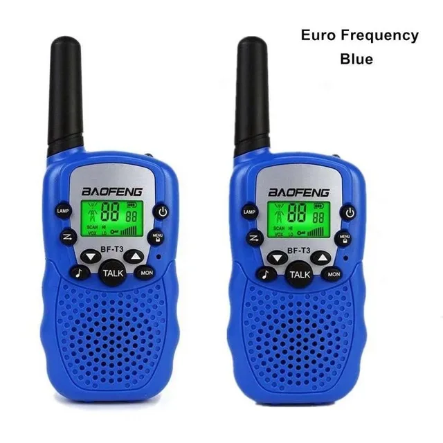 2 шт. мини Baofeng BF-T3 портативная рация 8/22 каналов для детей двухстороннее радио 10 тонов вызова КВ трансивер коммуникатор T3 - Цвет: 2 BLUE EURO