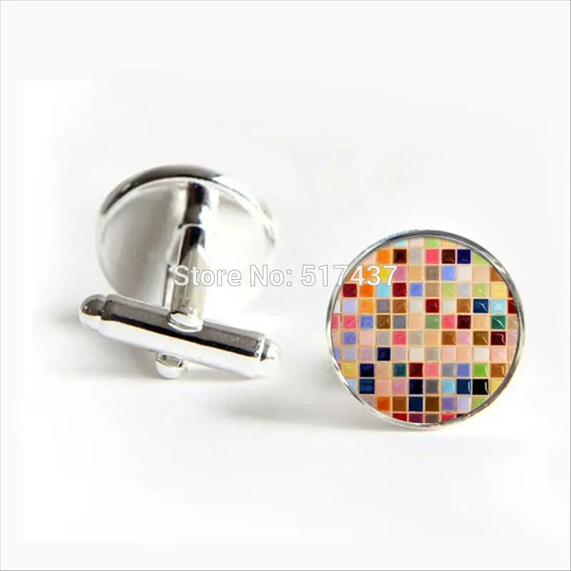 Оптовая продажа 2017 запонки в виде мозаичной плитки ювелирные изделия для рубашки