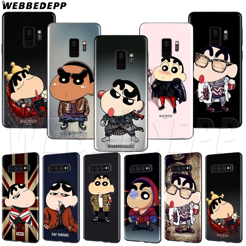 WEBBEDEPP Мягкий ТПУ Чехол Аниме Crayon Shinchan для Samsung A3 A5 A6 A7 A8 A9 J6 Plus 2016 2017 2018|Бамперы| |
