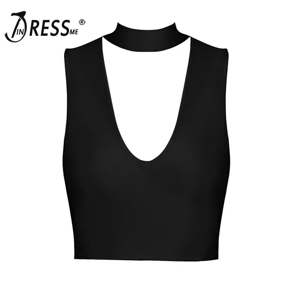 INDRESSME 2019 модный Глубокий V образный вырез сексуальный женский короткий топ