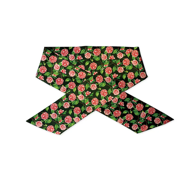 Safflower с зелеными листьями шарф лента женские шарфы повязка для волос чокер