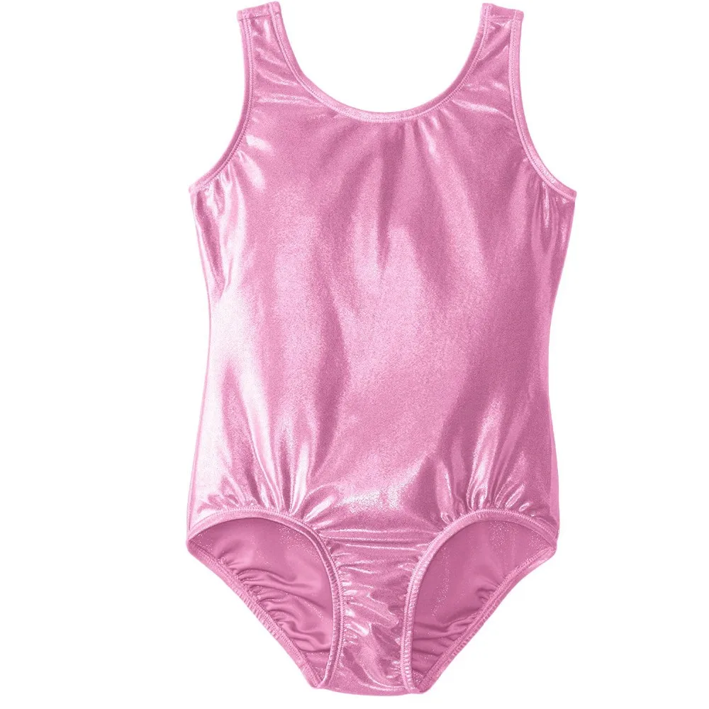 

ICOSTUMES Girls Kids Shiny Metallic Lycra Spandex Gymnastics Dance Sleeveless Leotards Dancewear Toddler Tank Sparkle Leotard