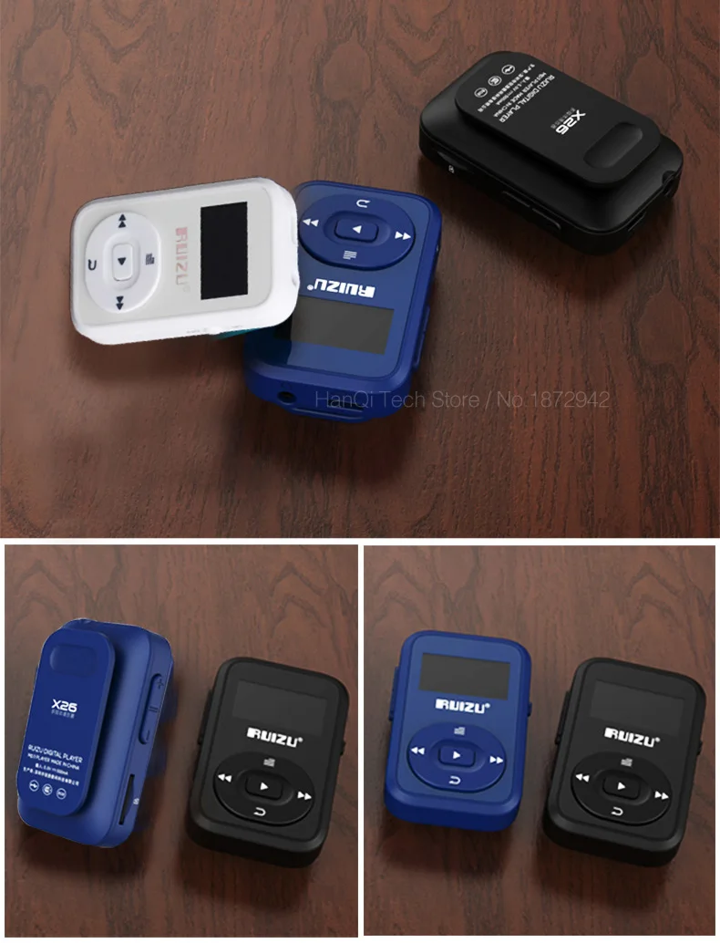 Ruidu X26 Спортивный Bluetooth MP3 музыкальный плеер рекордер FM радио Поддержка SD карты клип Bluetooth mp3 плееры 8 Гб Поддержка TF карты