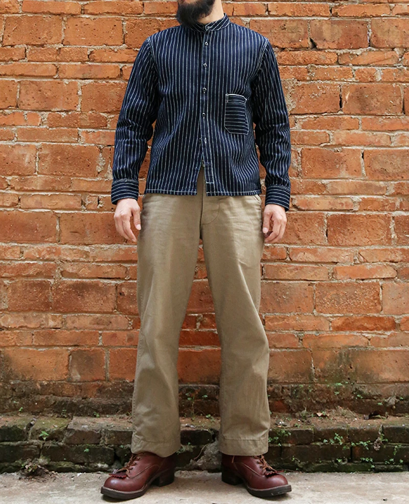 Bronson винтажная партия 860 Wabash Selvage рубашки осенние мужские рабочие рубашки Selvage полосатая мужская одежда с длинным рукавом ONEWASH 2XL