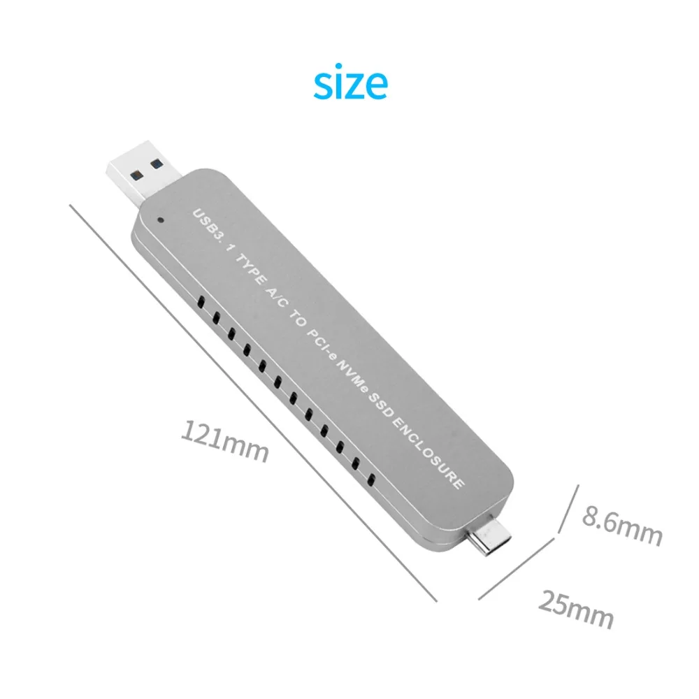 XT-XINTE LM903 USB3.1 на PCI-E NVME M.2 TYPE-A для TYPE-C TYPE-A SSD жесткий диск коробка для 2242/2260/2280 SSD