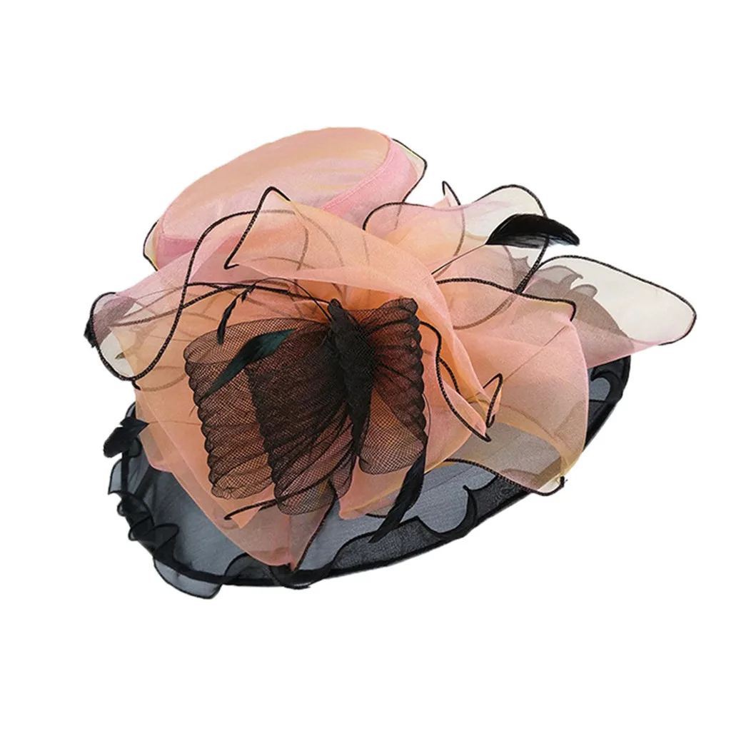 Модные летние шляпы из органзы для женщин элегантная женская церковная шляпа